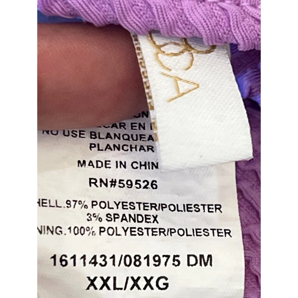 Becca‎ by Rebecca Virtue Purple Textured One Piece Swimsuit V-Neck XXL 1611431 - Picture 3 of 11